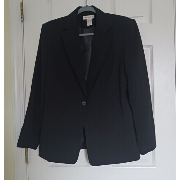 Worthington Blazer Jacket Lined Career Business Button Front Black 14 - Picture 1 of 5